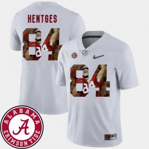 White #84 Pictorial Fashion Stitched Men's Football Roll Tide Hale Hentges Jersey 969608-874