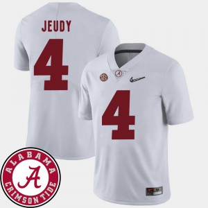 Alabama Jerry Jeudy Jersey Stitched White For Men College Football #4 2018 SEC Patch 225110-781