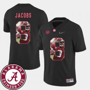 University of Alabama Josh Jacobs Jersey #8 Pictorial Fashion Black For Men High School Football 597317-543