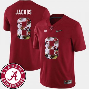 Alabama Crimson Tide Josh Jacobs Jersey Pictorial Fashion For Men Crimson #8 Football Stitch 355415-503