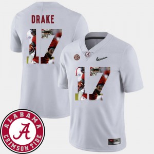 Football #17 Pictorial Fashion Alabama Kenyan Drake Jersey White Men's College 899053-757