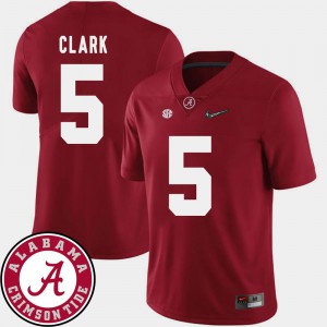 Embroidery College Football #5 2018 SEC Patch University of Alabama Ronnie Clark Jersey Crimson Mens 393320-927