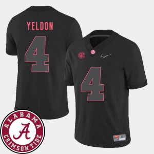 Embroidery College Football For Men #4 2018 SEC Patch Black Alabama Crimson Tide T.J. Yeldon Jersey 239429-194