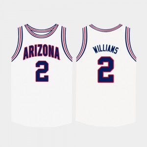 College Basketball #2 Arizona Brandon Williams Jersey White For Men Embroidery 760471-785