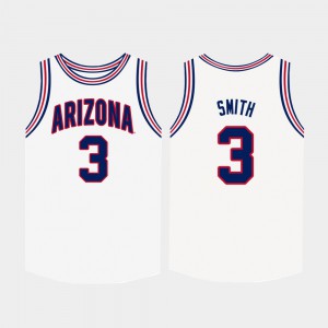 Arizona Dylan Smith Jersey White Mens #3 Alumni College Basketball 693276-784