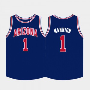#1 Men's College Basketball Player University of Arizona Nico Mannion Jersey Navy 604294-530