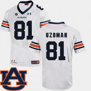 Auburn C.J. Uzomah Jersey Men #81 College Football White SEC Patch Replica Stitched 610070-779