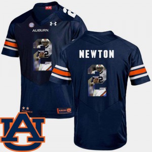 For Men's AU Cam Newton Jersey Navy Pictorial Fashion Football Player #2 692791-140