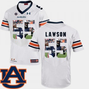 #55 Football University Auburn University Carl Lawson Jersey For Men White Pictorial Fashion 945186-761