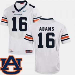 College Football Auburn University Devin Adams Jersey #16 Men's White SEC Patch Replica Official 448096-400