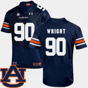 #90 Embroidery SEC Patch Replica Men's College Football Navy AU Gabe Wright Jersey 112228-227