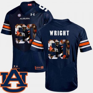 Auburn University Gabe Wright Jersey Navy Pictorial Fashion Football #90 College For Men's 359004-572