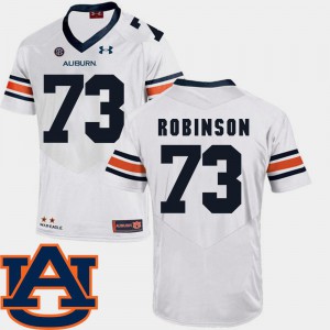 SEC Patch Replica #73 Men's College Football Embroidery Auburn Greg Robinson Jersey White 876394-876