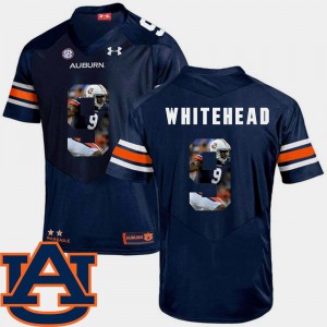 For Men's Pictorial Fashion #9 College Football Auburn University Jermaine Whitehead Jersey Navy 779870-969