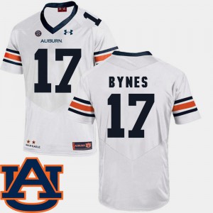 #17 SEC Patch Replica Embroidery Men's College Football White Auburn Tigers Josh Bynes Jersey 133126-843