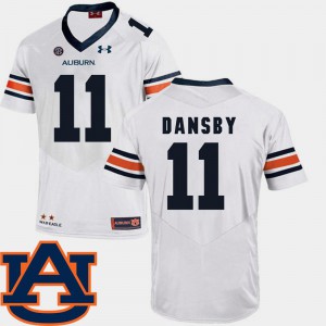 SEC Patch Replica Auburn University Karlos Dansby Jersey White College Football High School For Men's #11 147426-432