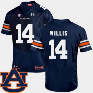 SEC Patch Replica Auburn Tigers Malik Willis Jersey Navy College Football Stitched For Men #14 674489-993