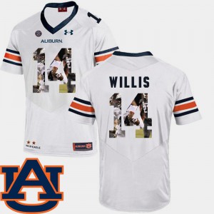 For Men College #14 Football White Auburn Malik Willis Jersey Pictorial Fashion 123870-844