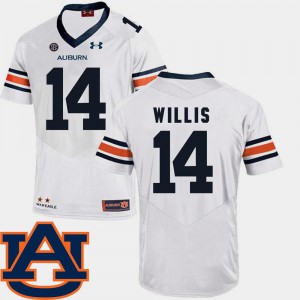 SEC Patch Replica #14 College Football Tigers Malik Willis Jersey White Men's Player 444248-497