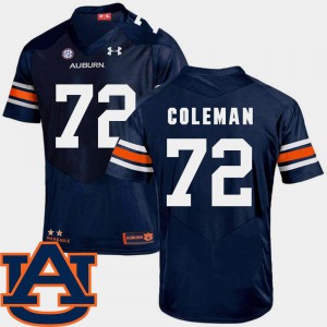 For Men's AU Shon Coleman Jersey #72 College Football Navy SEC Patch Replica Embroidery 545997-695