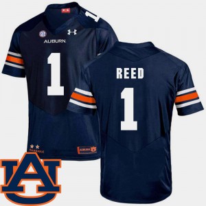 #1 SEC Patch Replica College Football Auburn Trovon Reed Jersey Navy For Men University 116034-261