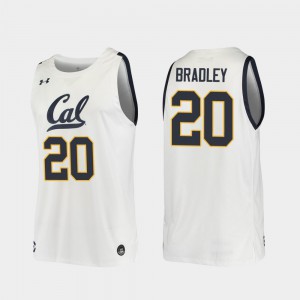 White Cal Berkeley Matt Bradley Jersey Official Replica 2019-20 College Basketball #20 Mens 376830-685