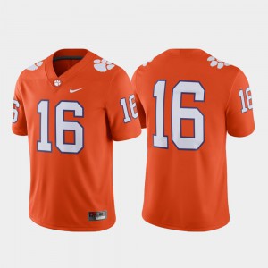 Game #16 Player Clemson Tigers Jersey For Men's Orange College Football 603714-461