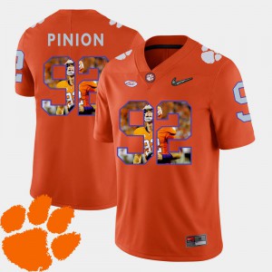 #92 Pictorial Fashion Football Stitched Orange Clemson University Bradley Pinion Jersey For Men 352990-287