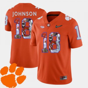 Player Clemson University Jadar Johnson Jersey Football Orange Mens Pictorial Fashion #18 920626-162