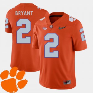 College Football 2018 ACC High School #2 For Men's Clemson National Championship Kelly Bryant Jersey Orange 526504-187