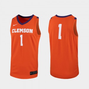 Player #1 Clemson National Championship Jersey College Basketball Orange Replica Men's 547033-934
