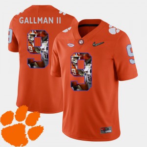 Football Clemson Tigers Wayne Gallman II Jersey #9 Orange For Men Pictorial Fashion Embroidery 226726-457