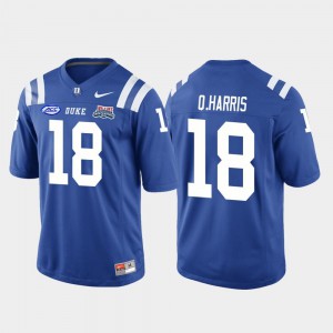 2018 Independence Bowl Player Duke University Quentin Harris Jersey College Football Game Royal For Men #18 595851-296