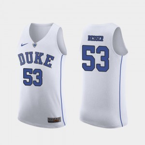 For Men's White Authentic March Madness College Basketball Player #53 Duke Brennan Besser Jersey 174914-587