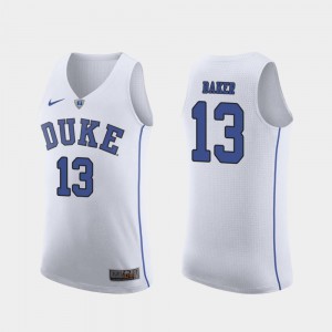 Authentic Stitch March Madness College Basketball Men White Duke Joey Baker Jersey #13 318726-601