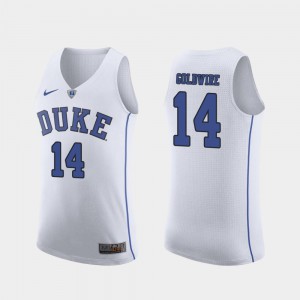 Embroidery Duke Jordan Goldwire Jersey March Madness College Basketball White Men's Authentic #14 860718-293