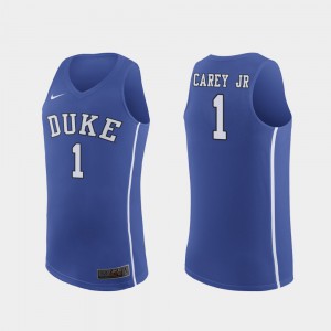 College Basketball Royal Men Duke Vernon Carey Jr. Jersey #1 Replica Stitched 592682-687