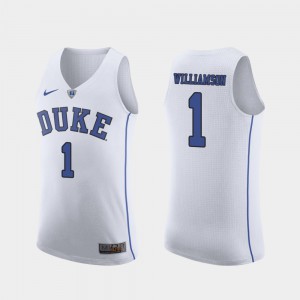 Stitch Men's Authentic Duke University Zion Williamson Jersey #1 White March Madness College Basketball 534604-519