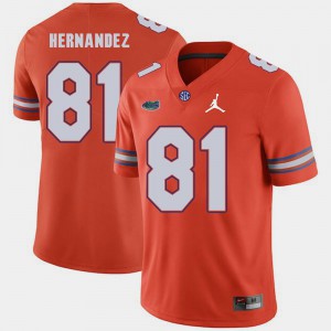 Orange Jordan Brand For Men's #81 Replica 2018 Game Florida Aaron Hernandez Jersey Stitched 463819-450