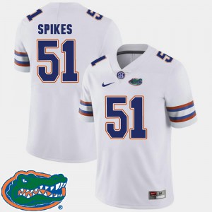 UF Brandon Spikes Jersey For Men White #51 College Football Embroidery 2018 SEC 635448-781