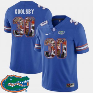 Football #30 Florida Gator DeAndre Goolsby Jersey For Men's Pictorial Fashion Royal Stitched 734802-808