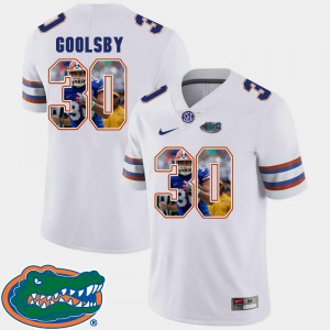 NCAA #30 Florida DeAndre Goolsby Jersey Pictorial Fashion Football White Men 943521-842