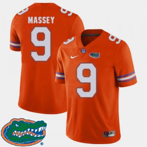 High School College Football #9 2018 SEC University of Florida Dre Massey Jersey Orange Mens 202949-285