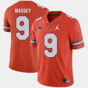 Men Gator Dre Massey Jersey University #9 Orange Jordan Brand Replica 2018 Game 269006-704