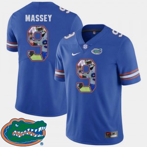 Florida Dre Massey Jersey Pictorial Fashion Royal Football University For Men's #9 982054-821