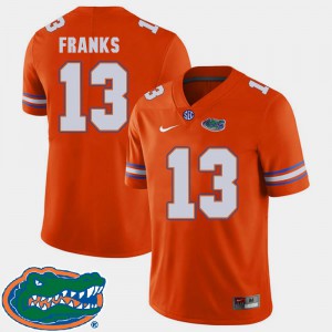 2018 SEC College Football Men Orange #13 NCAA University of Florida Feleipe Franks Jersey 729300-621