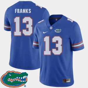 #13 Official Florida Feleipe Franks Jersey 2018 SEC Royal College Football For Men 491326-765