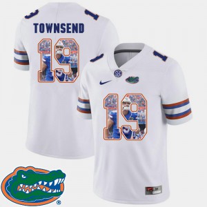 Football NCAA For Men University of Florida Johnny Townsend Jersey #19 Pictorial Fashion White 963749-181