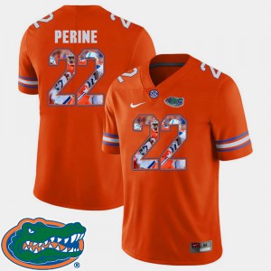 NCAA Pictorial Fashion Football #22 For Men's Florida Gators Lamical Perine Jersey Orange 354726-220