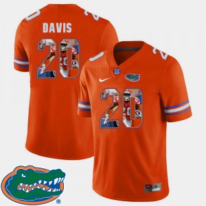 University #20 University of Florida Malik Davis Jersey For Men Pictorial Fashion Football Orange 766716-848